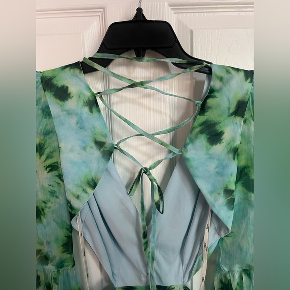 RAHI Lime Tie Dye Willa Cutout Open Back Midi Dress Size Large (12-14) N… - Picture 12 of 16